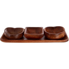 Premier Housewares Servierteller Set Socorro (Mörser und Stößel, Akazienholz_P, 5 x 36 x 15 cm, Natürlich, 15x36x5