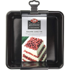 Tala Performance Kuchenform, herausnehmbarer Boden, quadratisch, Karbonstahl von professioneller Stärke, mit Eclipse-Antihaft-Beschichtung, 20 x 20 cm, ideal für Kuchen und Feiertagsgebäck