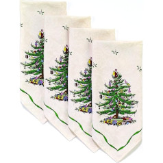 Avanti Linens Spode Weihnachtsbaum-Kollektion, Baumwolle, elfenbeinfarben, набор салфеток 4 шт