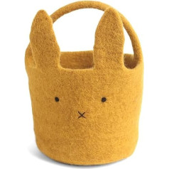 Én Gry & Sif Easter Basket Bunny I Easter Nest for Filling or as Easter Decoration, Handmade, Felt Easter Basket, Yellow Children's Basket