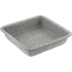 Salter BW02780 Quadratische Kuchenform - 23 cm Brownie-Backform, leicht zu reinigen Antihaftbeschichtung, Kohlenstoffstahl Ofenblech, PFOA-frei Backblech, für Kuchen, Lasagne, Marblestone, Grau