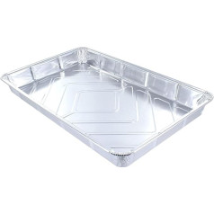 Deli Supplies Einweg-Tabletts aus Aluminiumfolie, Backbehälter, Bratblech, ofen- und gefriergeeignet, 32 cm lang x 20 cm breit x 3,3 cm tief, 10 Stück