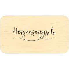 Geschenkfreude Koka brokastu galds ar gravējumu - 21,5 x 12 x 2 cm - Herzensmensch Bread Board - Olšrūpniecības galds ar gravējumu - Mīļākā cilvēka dāvanu idejas - Gravēts koka galds