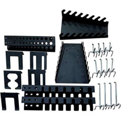 METALLMOBELL - Metal Tool Wall with Hooks and Brackets, Perforated Plate Not Included, Perforated Wall Workshop, Tool Wall Metal Perforated Wall, Workshop Accessories, Perforated Wall Office, Pack of