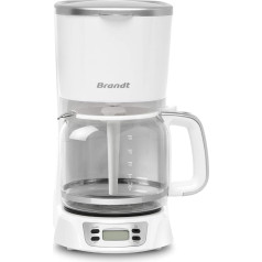 BRANDT CAF1318ES - программируемая электрическая кофеварка - 18 чашек - резервуар 1,8 л - стеклянный кувшин со шкалой - функция поддержания тепла 40 мин