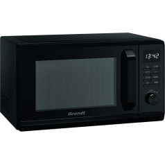 Brandt GE2302B Brīvi stāvoša mikroviļņu krāsns 12 automātiskās programmas Emalite Atkausēšanas režīms 23L 800W Grils 1000W Black