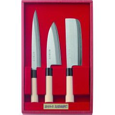 Herbertz 3-teiliges Set japanischer Kochmesser, Stahl 420J2 Messer, Mehrfarbig, viens izmērs