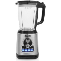 Princess Stand Mixer 212094 - 1400 Watt - 1.75 L Glass Jug - Pulse, Ice Crush and Self-Cleaning Function, Silver