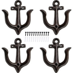 Gaobei Decorative Wall Mounted Antique Shabby Chic Metal Bathroom Towel Coat Hook Vintage Rustic Cast Iron 4 Pack