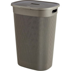 Keter Curver Bathroom Laundry Bin Cappuccino Capacity 55 Litres 70% Recycled 45 x 35 x 61 cm