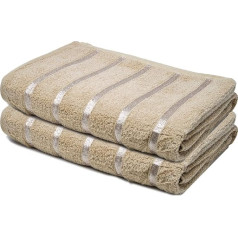 Towelogy® Luxury Bath Towels 100% Organic Egyptian Cotton Jumbo Large Extra Absorbent Bathroom Towel Sets 500gsm (Pack of 2, Natural Beige)