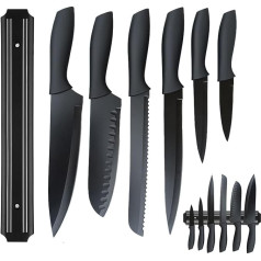 BFYLIN 8 Stücke Messer Set,Küchen Messerset,Kochmesser,Santoku Messer,Gemüsemesser,Schälmesser,Scharfe Messer Edelstahl,Antihaftbeschichtete,Soft-Touch-Griffe