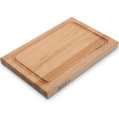 Boos Blocks® BBQBD LARGE Pro Chef Ahorn Schneidebrett von John Boos - 51 x 38 x 4 cm - mit Saftrille, beidseitig verwendbar, seitlichen Griffmulden.