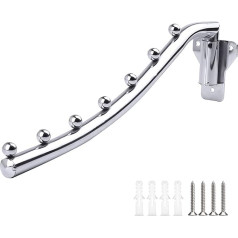 Clothes Hook Foldable Wall Stainless Steel Clothes Fan Foldable Metal Wall Mounted Stainless Steel Clothes Hanger Foldable Wall Hook Clothes Rail Clothes Hanger Holder for Laundry Room Bathroom