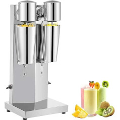 VEVOR Drink Mixer 150 W, Electric Milk Shaker 800 ml, Double Heads, Silver, Electric Mixer for Shakes, Cocktail Mixer, Milkshake Machine, Bar Mixer, Stand Mixer, Commercial Home Use