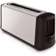 Moulinex ls340811 1rebanada (S) 1000 W schwarz, Edelstahl (Toaster – 1 Scheibe (S), Schwarz, Edelstahl, Edelstahl, Rotation, 1000 W)