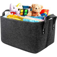 Discoball Felt Storage Basket Large Foldable with Handles for Home Office Closet Toys Clothes Closet