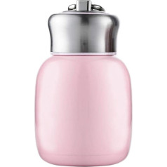 Cute Thermal Flask, nerūsējošā tērauda maza ūdens pudele, kafijas ceļojumu krūze, hermētiska dubultsienu vakuuma karstā ūdens pudele, mini 200 ml metāla ūdens pudele (rozā)