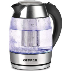 G3 Ferrari G1006600 Wasserkocher und Teekanne aus Glas, Stahl