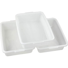 Ucake 8 L White Bowl Washbasin Plastic Rectangular Pack of 3