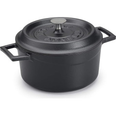 Pentole Agnelli COGHSRP10420M Topf mit Griffen und Deckel, Gusseisen, Mattschwarz, 2,6 l