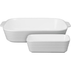 Denby 144044338 James Martin Cook Porcelāna mazo un lielo taisnstūra trauku komplekts