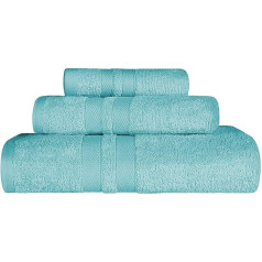 Superior 500 g/m Towel Set, Cotton, Cyan, 3 Piece Towel