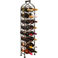 Biscottini kaltas dzelzs vīna statīvs 105,5 x 12,5 x 24,5 cm - vīna statīvs 16 pudelēm - vīna dzesētājs melns
