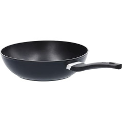 MasterChef Wok - Wok panna ar indukcijas pannu 28 cm panna ar augstu malu pārklājumu, nesadalāms alumīnija pārklājums, ideāli piemērota makaronu pagatavošanai, Raclette, gāzes plītīm, indukcijas plītīm, keramiskajām plītīm