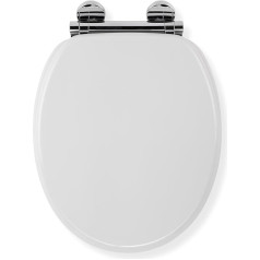 Croydex Flexi-Fix Luzern Always Fits Never Glides Slow Close Toilet Seat Wood White 45 x 37.8 x 6 cm