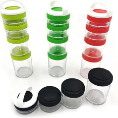 QOTSTEOS Snack Jars, 4pcs/Set Twist Lock Stackable Storage Jars, Snack Storage Containers, Portable Formula Dispenser for Storing Milk, Protein Powder, Snacks, Travel Items(Random Color)