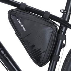 Rockbros Velcro aizdares ūdensnecaurlaidīga velosipēda soma rāmim melna