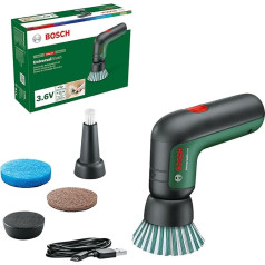 Bosch elektriskā tīrīšanas birste UniversalBrush (3,6 V iebūvēts akumulators, 1x Micro USB lādētājs un 4 tīrīšanas uzgaļi kartona iepakojumā)