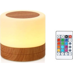 TAIPOW Bedside Lamp, Children’s Night Light/Remote Control Table Lamp/Dimmable Colour Changing Night Lamp with USB Charging Touch Control for Bedroom/Children's Room/Birthday Gift