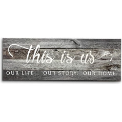 Tas ir mēs Koka sienas zīme Inspiration Koka zīme Koka zīme Farmhouse Entryway Rustic Wall Plaques Art ar smieklīgām citātiem dzīvojamās istabas guļamistabai Ieejas apdare (pelēka)