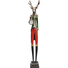 Kare Design Gentleman Deer Tischuhr Modern, Hirsch, Mehrfarbig, Tiermotiv, Deko Objekt, Deko Skulptur, Tischaccessoires, 72x14x13 cm (H/B/T)