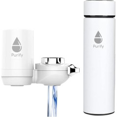 Purify - Wasserfilter für Küche und Wasserflasche, Thermosflasche, Edelstahl, mit LED-Touchscreen, intelligente Temperaturanzeige, Spender, Entkalker, Reiniger, Destillierer, Reiniger, Reiniger,