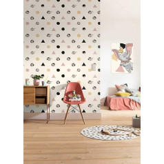 Komar Disney DX4-003 Neaustas foto tapetes Dumbo Angles & Dots tapetes Bērnu istaba Bērnu istaba Bērnu istaba Zilonis dekorēšana Izmērs 200 x 280 cm