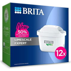 BRITA Maxtra Pro Kalk-Expert-Wasserfilterkartusche, 12 Stück - Original-BRITA Nachfüllpackung für ultimativen Geräteschutz, reduziert Verunreinigungen, Chlor und Metalle