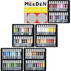 MEEDEN Acrylic Paint Set, 100 Colours Acrylic Paint Tubes, Heavy Consistency 0.41 fl oz / 12 ml Paint Tubes, Non-Toxic Acrylic Paints for Artists, Adults, Students, Painters