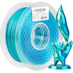 Chitu Systems Conjure Silk PLA 3D printera filaments, 1,75 mm divkrāsu filaments, zīdaini zils un zaļš 3D printēšanas filaments 1 kg/2,2 lb (A-Silk PLA Blue + Green 1 kg)