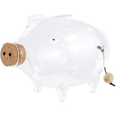 Carlo Milano Sparschwein Glas groß: Deko XL Sparschwein aus Glas, 21 cm (Spardose groß, Glas Spardose, Führerschein)