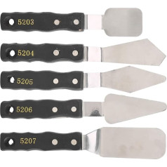 5 Piece Spatula Set, Oil Acrylic Paint Artist Knife, Mixing Tools for Gesso Paint, Including 5203/5204/5205/5206/52057 Type