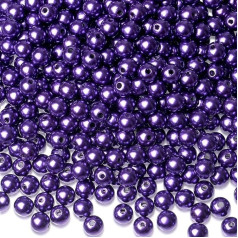 XIANNVXI 500 Stück violeta Perlen, 8 mm, runde Perlen für Armbandherstellung, Armbandperlen, polierte violeta Perlen zum Basteln für Schmuckherstellung