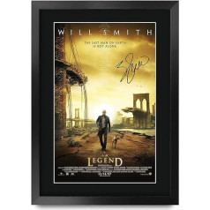 HWC Trading I Am Legend A3 Framed Signed Printed Autographs Picture Print Photo Display Gift For Will Smith Film Fans