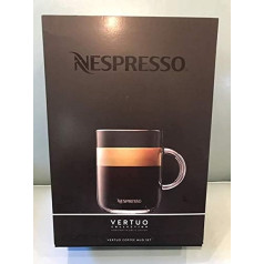 Nespresso Vertuo kafijas krūzīšu komplekts (2 x 390 ml) ar 2 karotītēm un stikla tasītēm