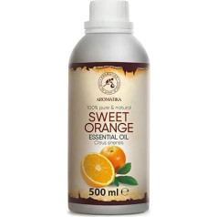 Apelsīnu eļļa 500 ml - Citrus Sinensis - Brazīlija - tīra un dabīga apelsīnu ēteriskā eļļa - labam miegam - eļļas deglis - ķermeņa kopšanai - aromterapijai - telpu aromātam - kosmētikas bagātināšanai