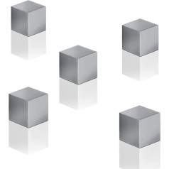 SIGEL GL728 SuperDym-Magnete Cube-Design, eloxiertes Aluminium, titan-grau, 5 Stück, 11x11x11 mm, für Glas-Magnettafeln