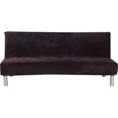 Dīvāns Slipcover Velvet Plush 3 sēdvietas ziemas bieza stiept auduma dīvāns gultas segums vienkrāsains neslīdošs elastīgs Fits Folding Sofa bez roku balstiem Kafija