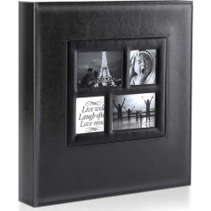 Benjia 1000 Pockets Extra Large Black Leather Slip In Wedding Photo Albums Holds 1000 4x6 Photos